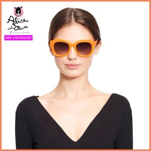 Alice + Olivia Orange Crush Frank Geometric Sunglasses